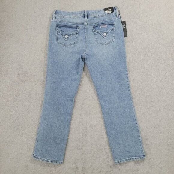 NEW Hudson Los Angeles Womens 12 Icy Blue Denim Straight-Leg Jeans H373 - Picture 4 of 9